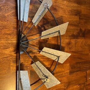 Rustic Metal Windmill Wall Decor